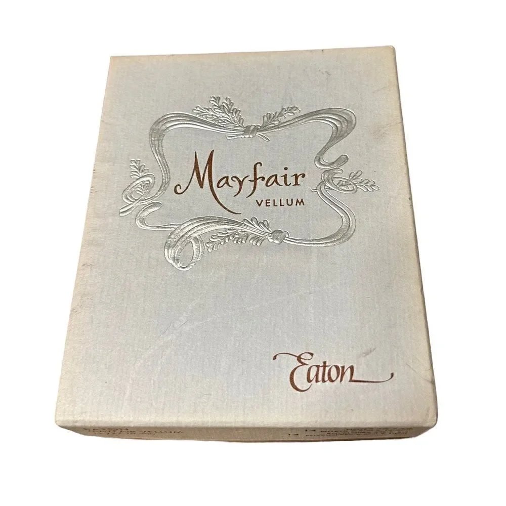 Vintage Mayfair Cream Vellum Notecards & Envelopes NIB